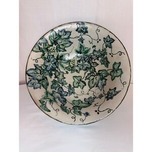 Large Vintage Chinese Ivy Floral Bowl Oklahoma Importing Co 12" Decorative